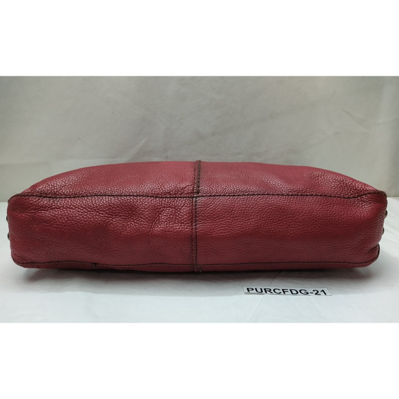 Lucky Brand Red Pebbled Leather Hobo Shoulder Bag - Picture 7 of 16